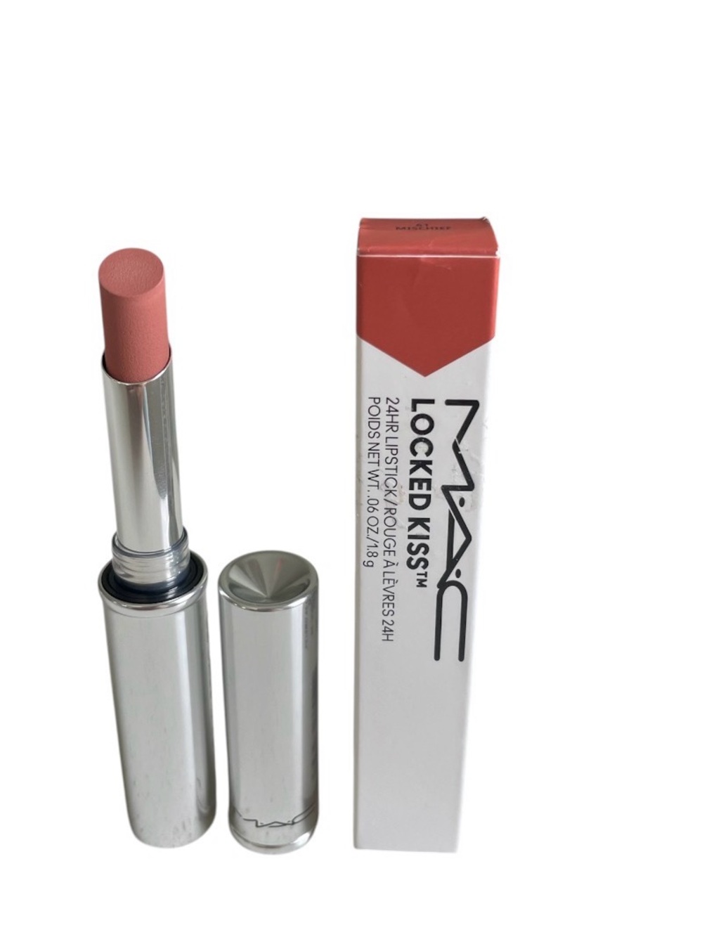 MAC Locked Kiss 24H Lipstick #61 MISCHIEF Full Size (0.06oz / 1.8g) New In Box